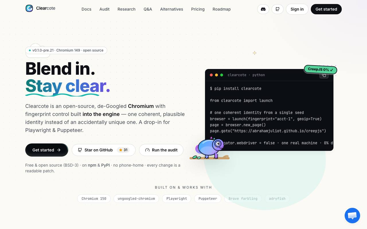 Clearcote screenshot