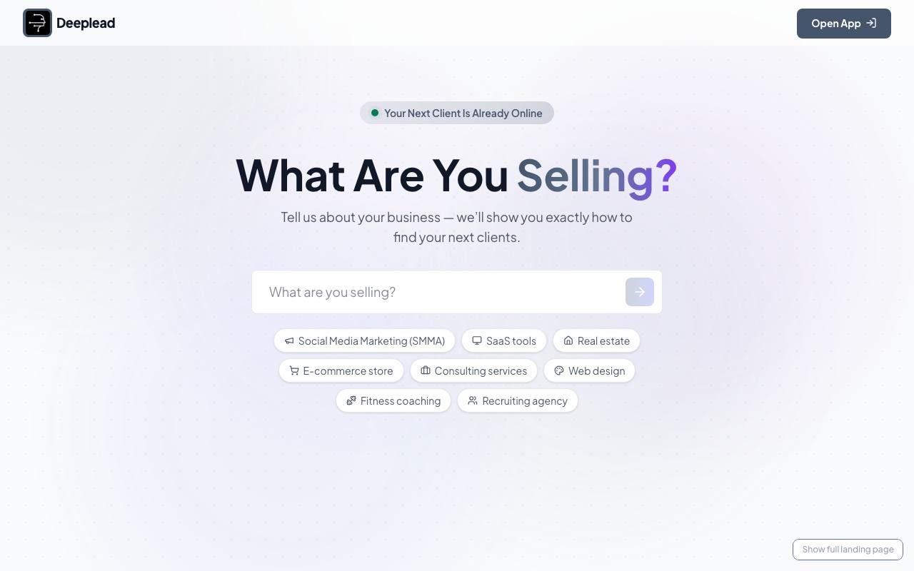 Deeplead screenshot