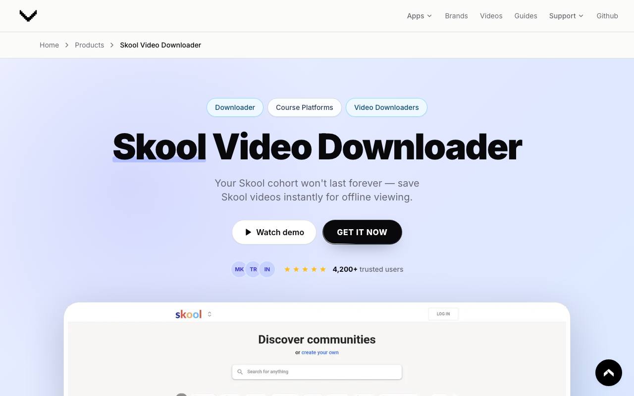 Skool Video Downloader screenshot