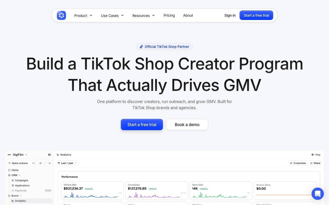 Hubfluence screenshot
