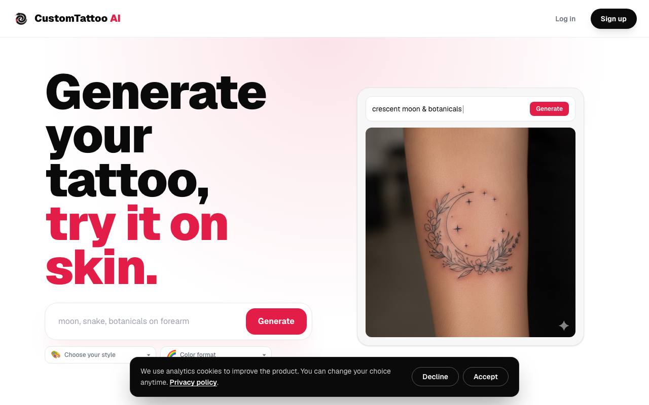 CustomTattoo AI screenshot