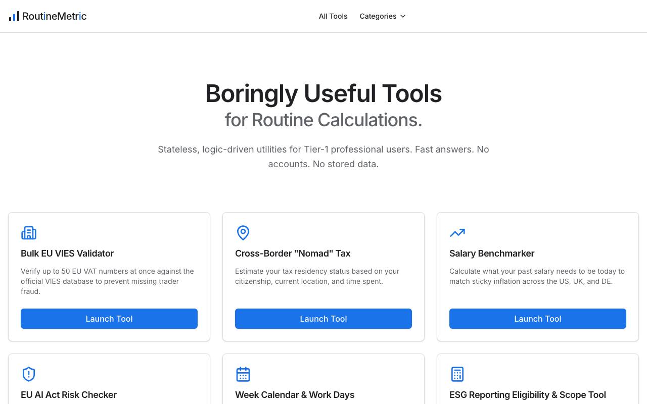 RoutineMetric screenshot