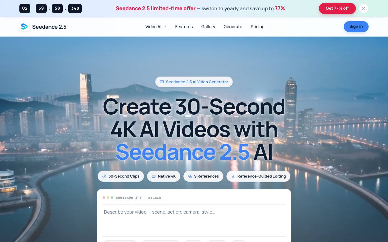Seedance 2.5 AI screenshot