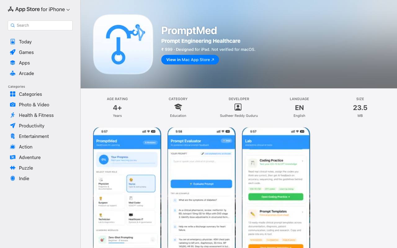 PromptMed screenshot