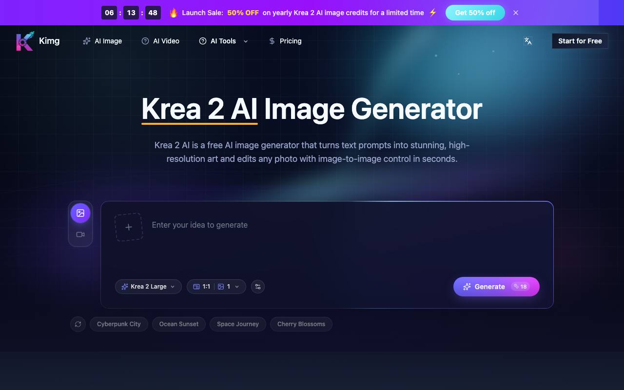 Krea 2 screenshot