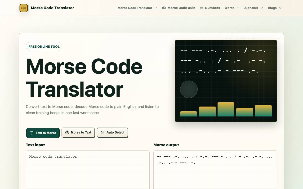 morse code translator screenshot