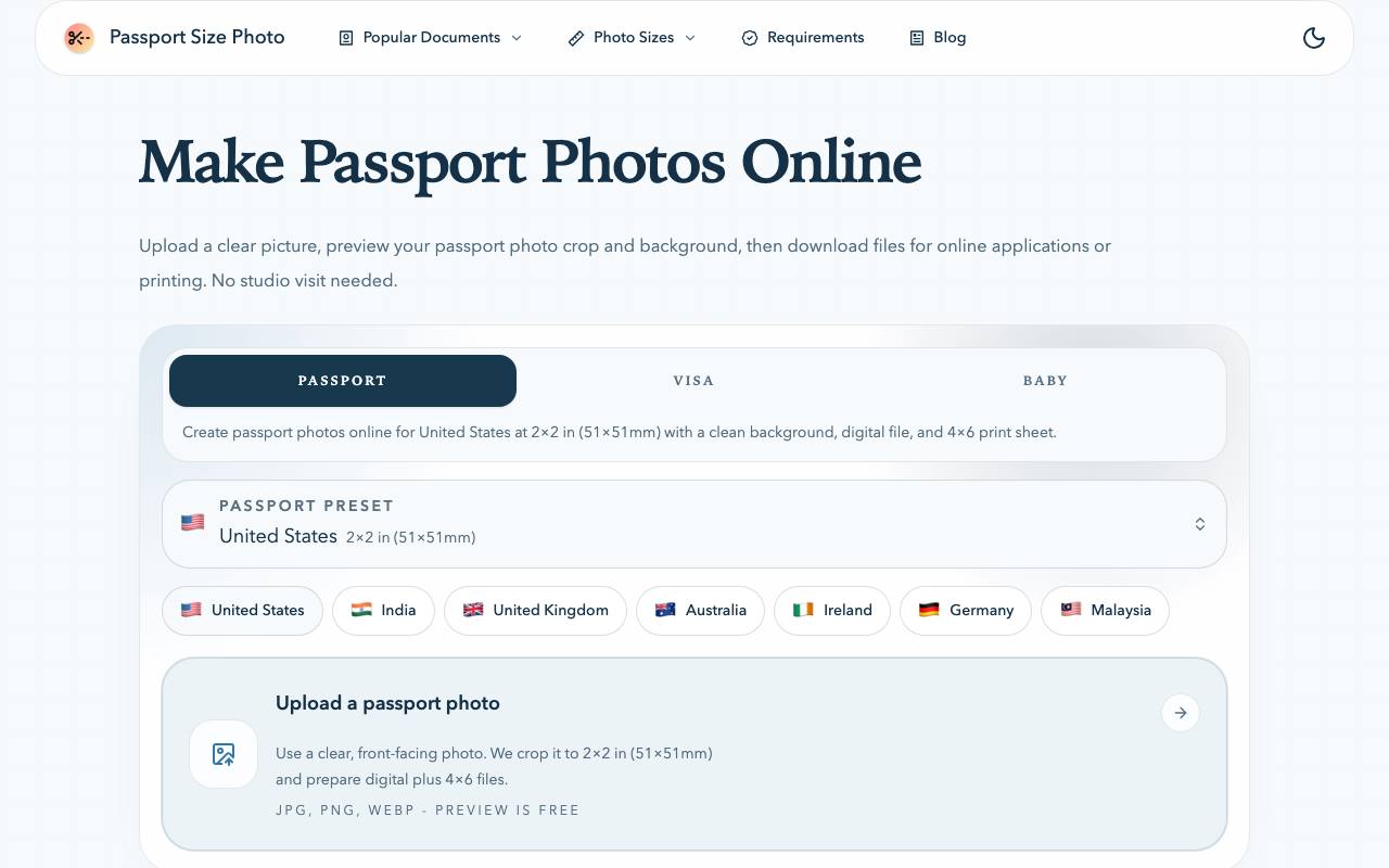 Passport Photos Maker screenshot