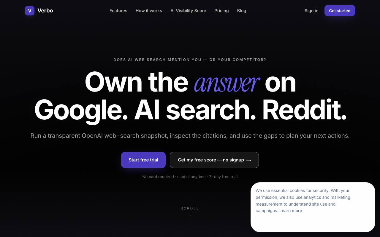 Verbo SEO screenshot