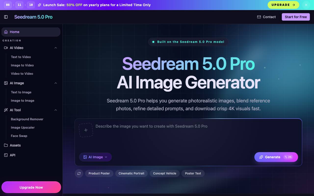 Seedream 5.0 Pro AI screenshot