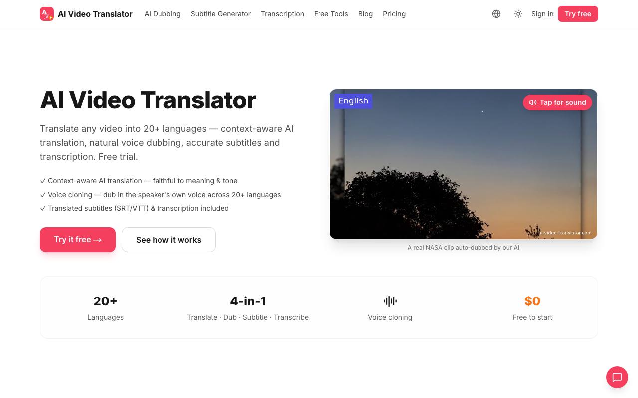 AI video translator screenshot