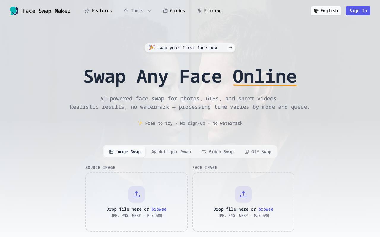 Free AI Face Swap Online screenshot