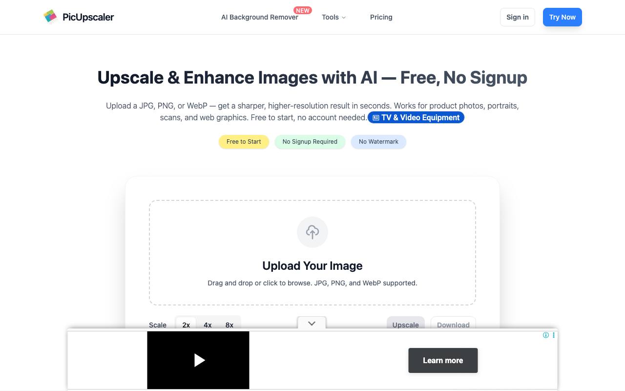 Free AI Image Upscaler screenshot