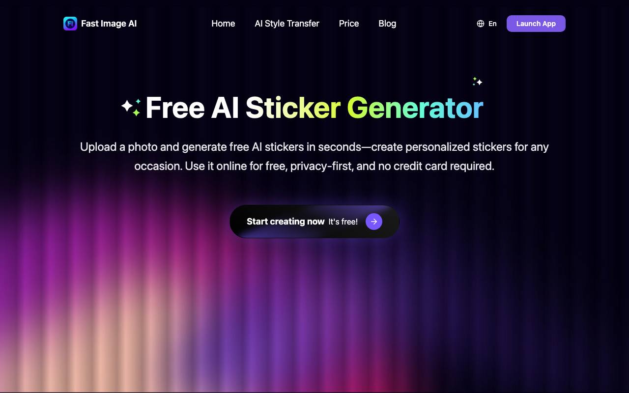 Fast Image AI Sticker Generator screenshot