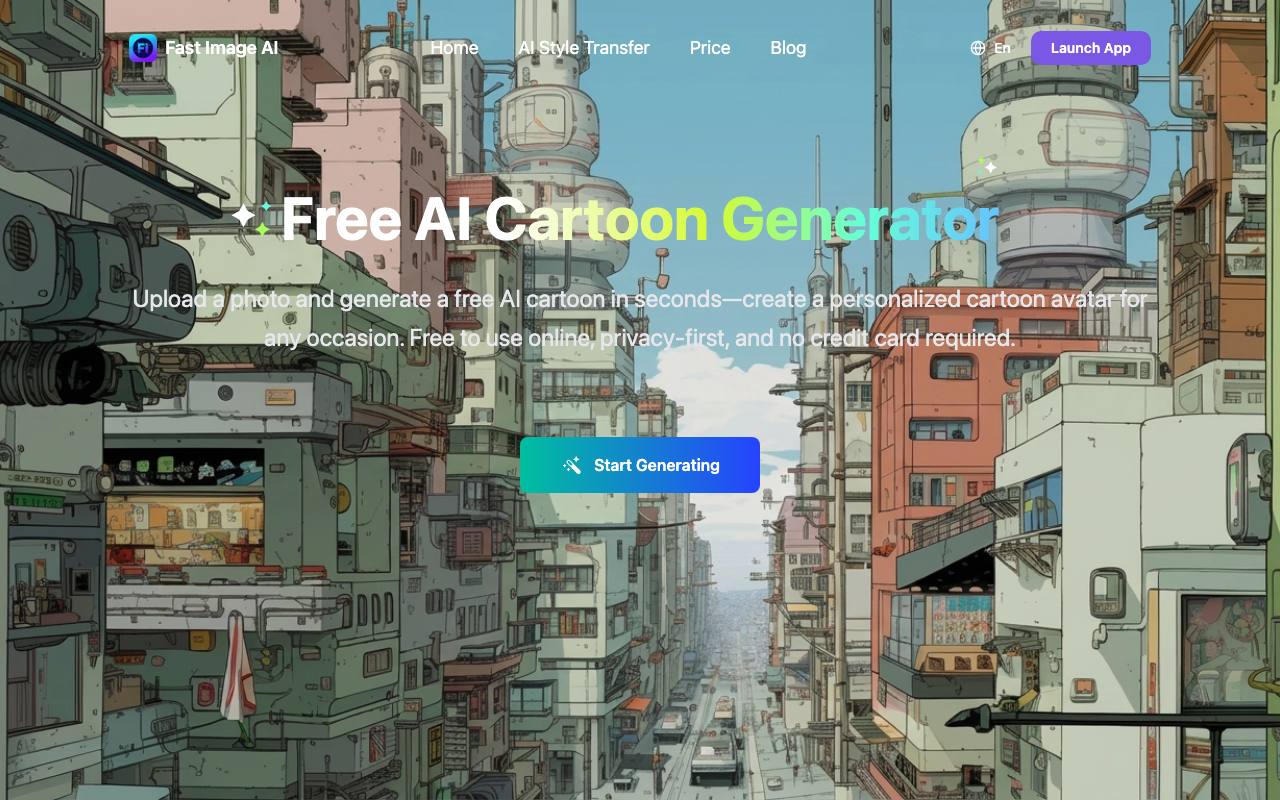 Fast Image AI Cartoon Generator screenshot