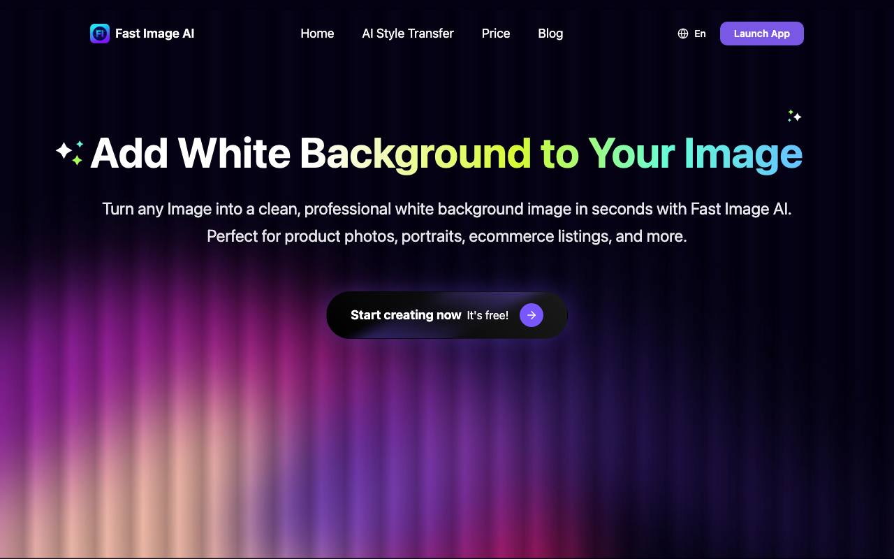 Fast Image AI White Background screenshot