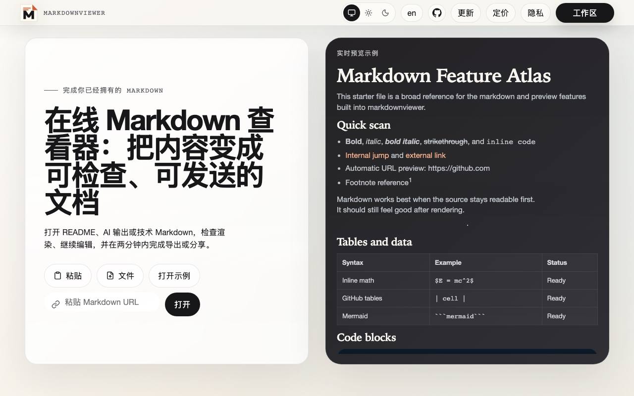 Markdown Viewer Online screenshot