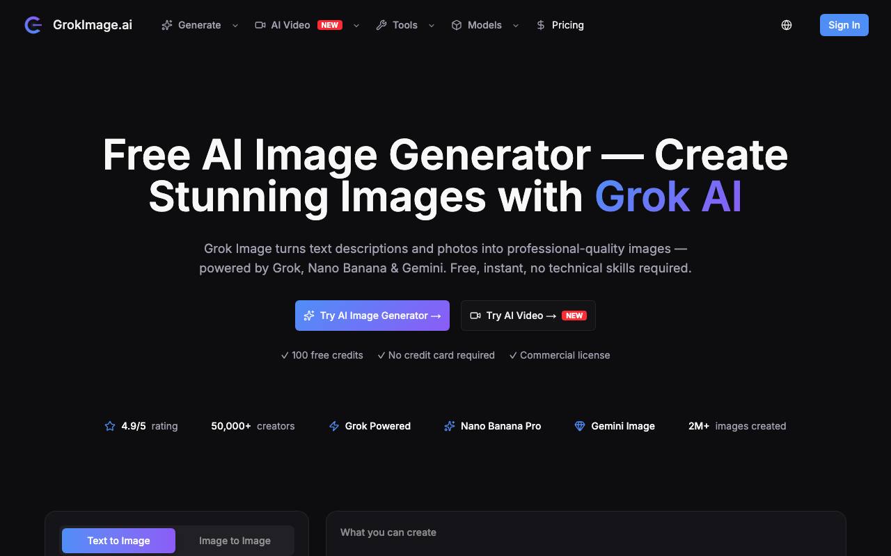 GrokImage.ai screenshot