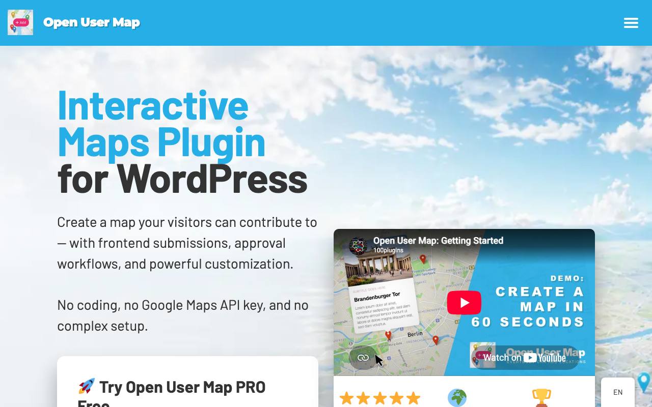 Open User Map – WordPress Map Plugin screenshot
