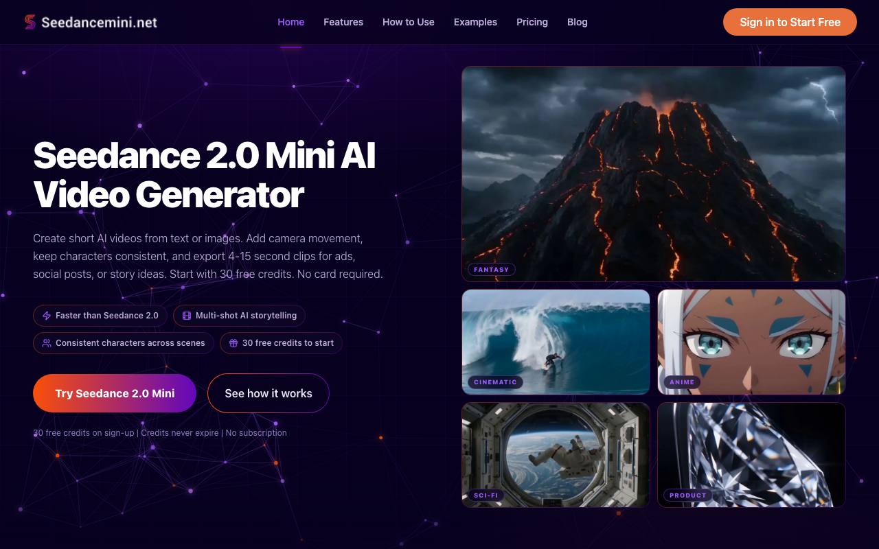 Seedance 2.0 Mini AI screenshot