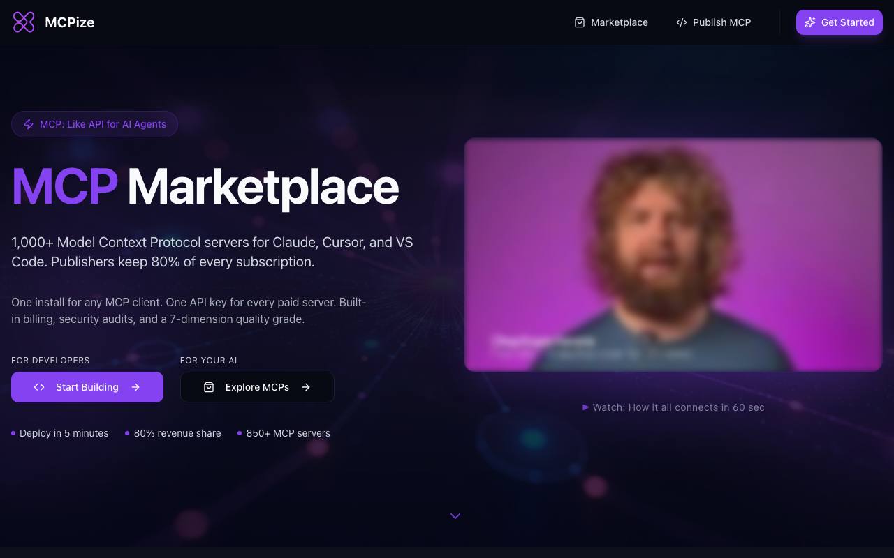 MCPize screenshot