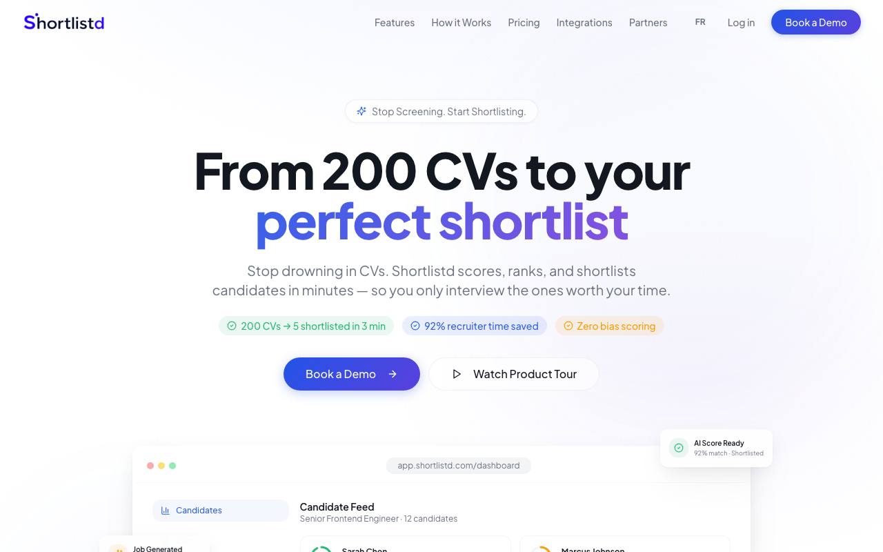 Shortlistd screenshot
