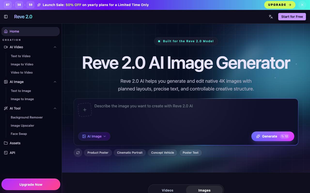Reve 2.0 AI screenshot