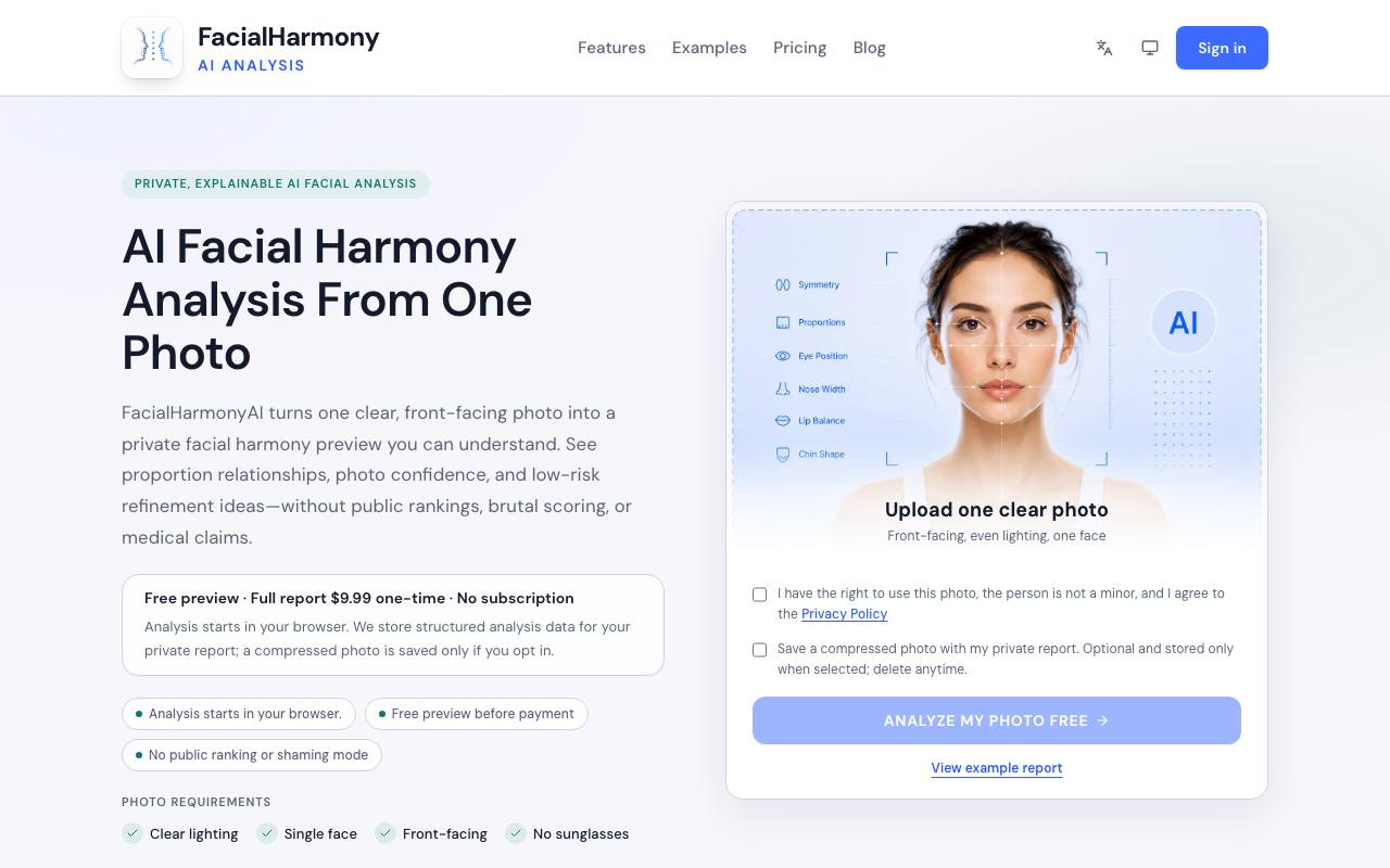 FacialHarmonyAI screenshot