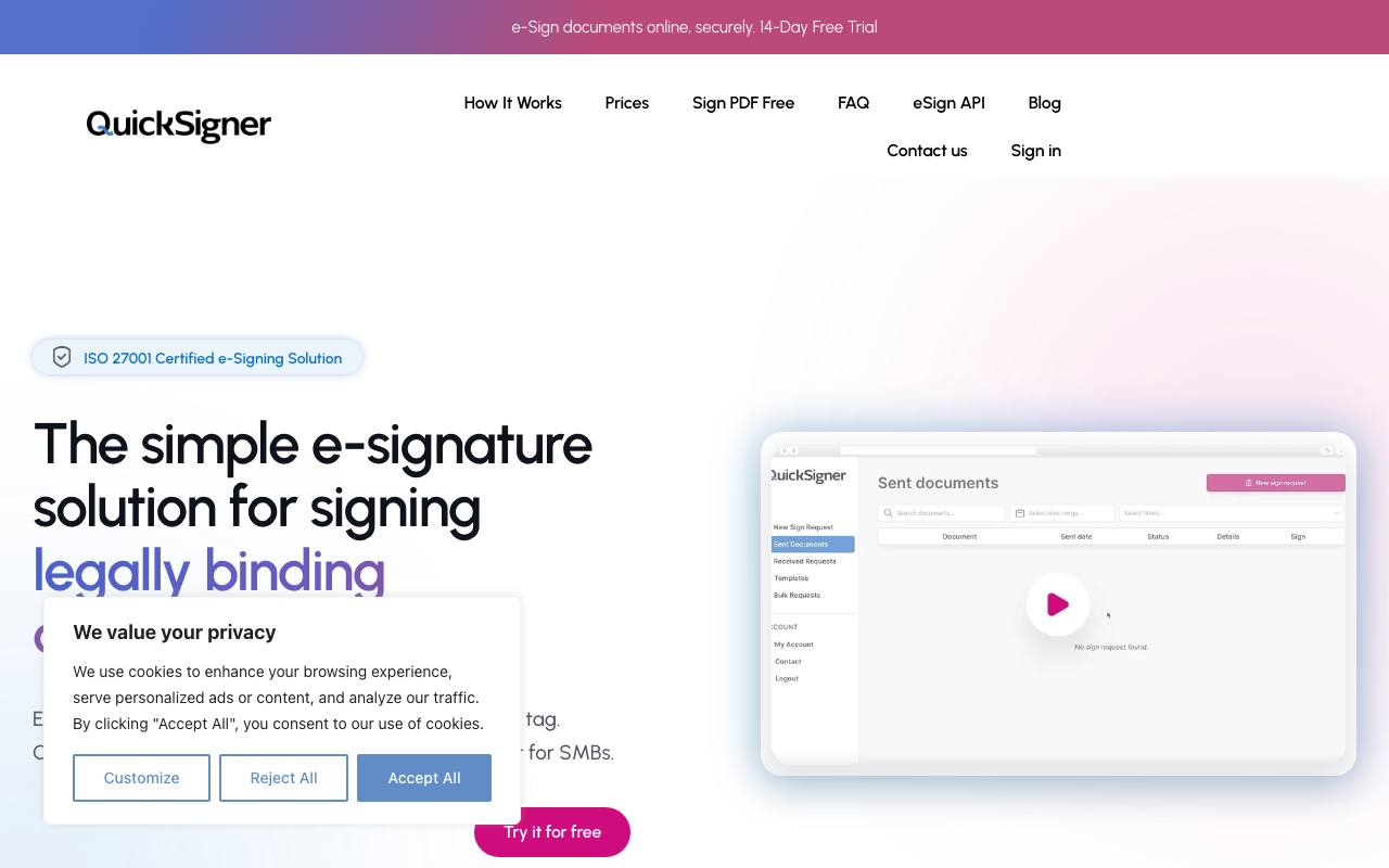 QuickSigner screenshot