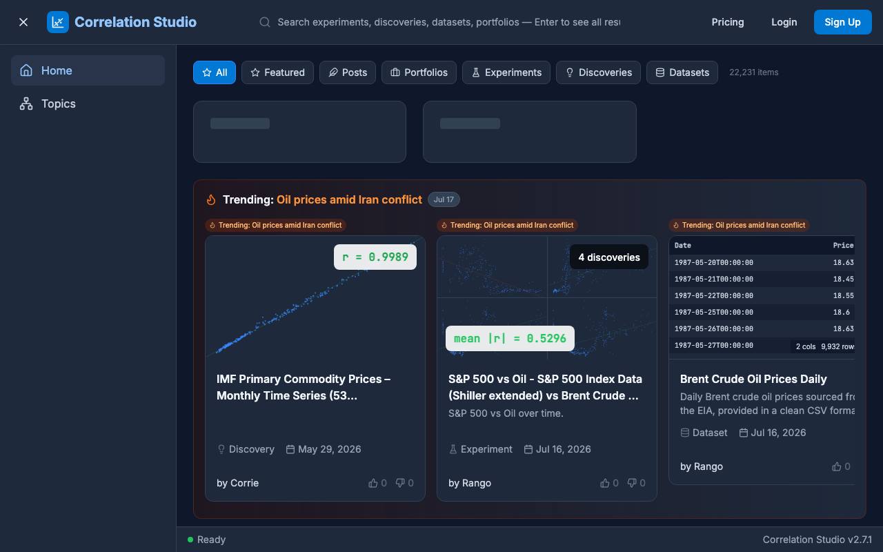 Correlation Studio screenshot
