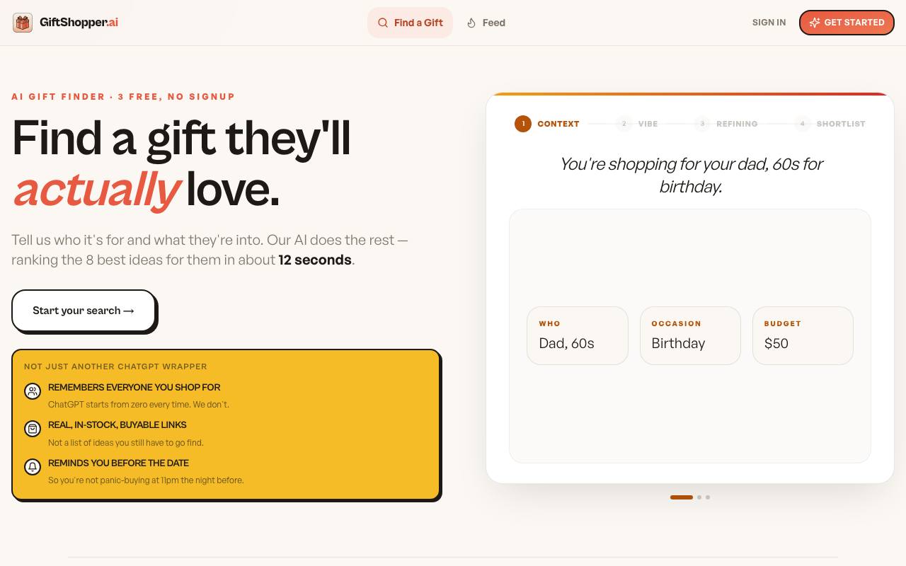 GiftShopper.ai screenshot