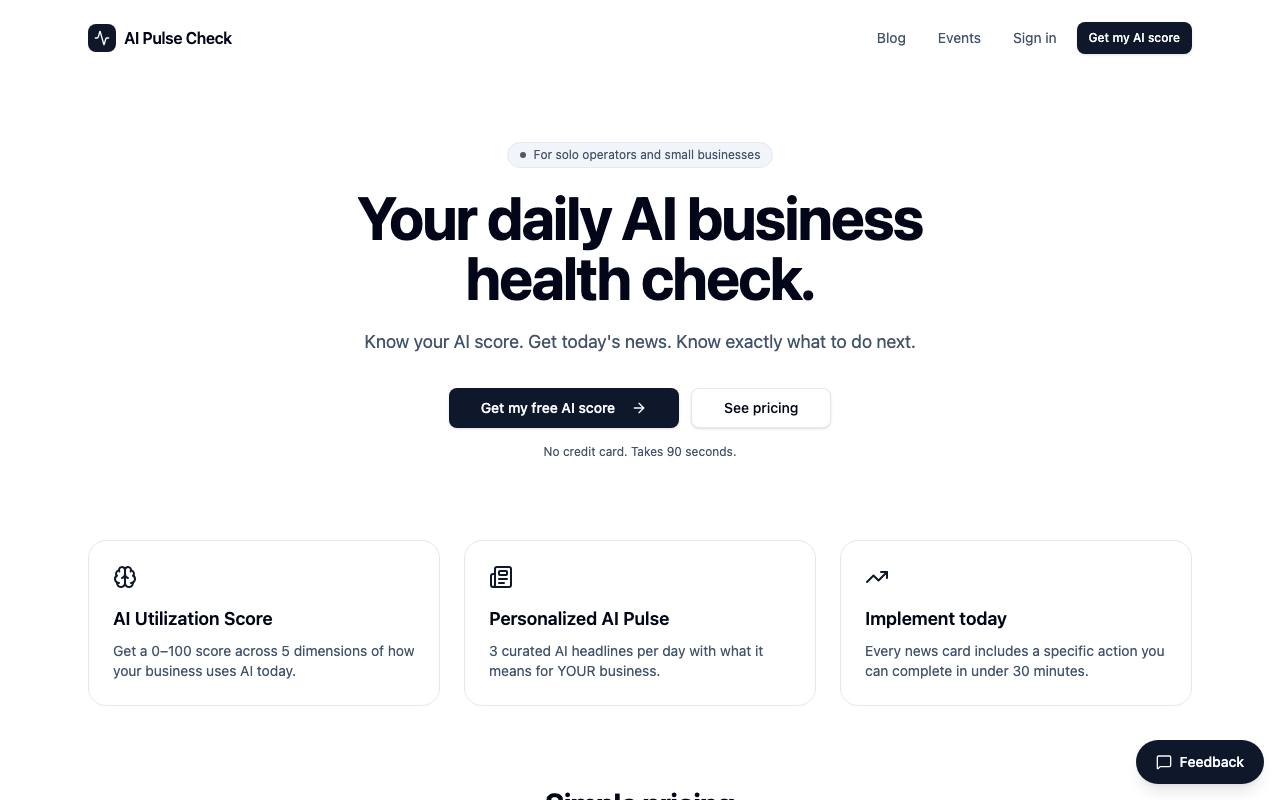 aipulsecheck.io screenshot