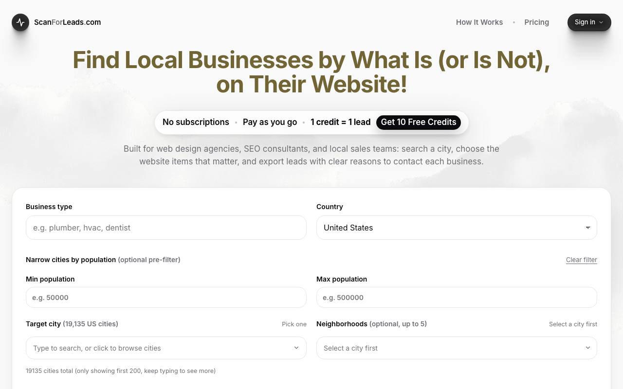 ScanForLeads screenshot
