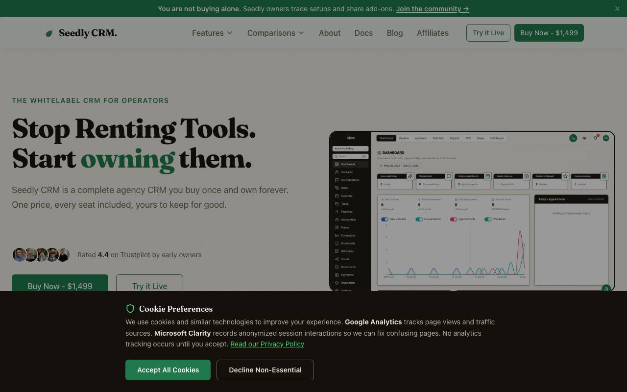 Seedly CRM screenshot