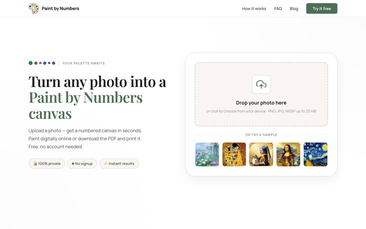 Paint by Number Generator screenshot
