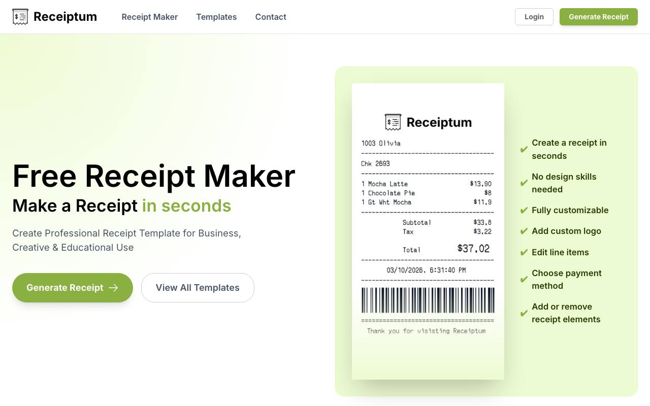 Receiptum screenshot
