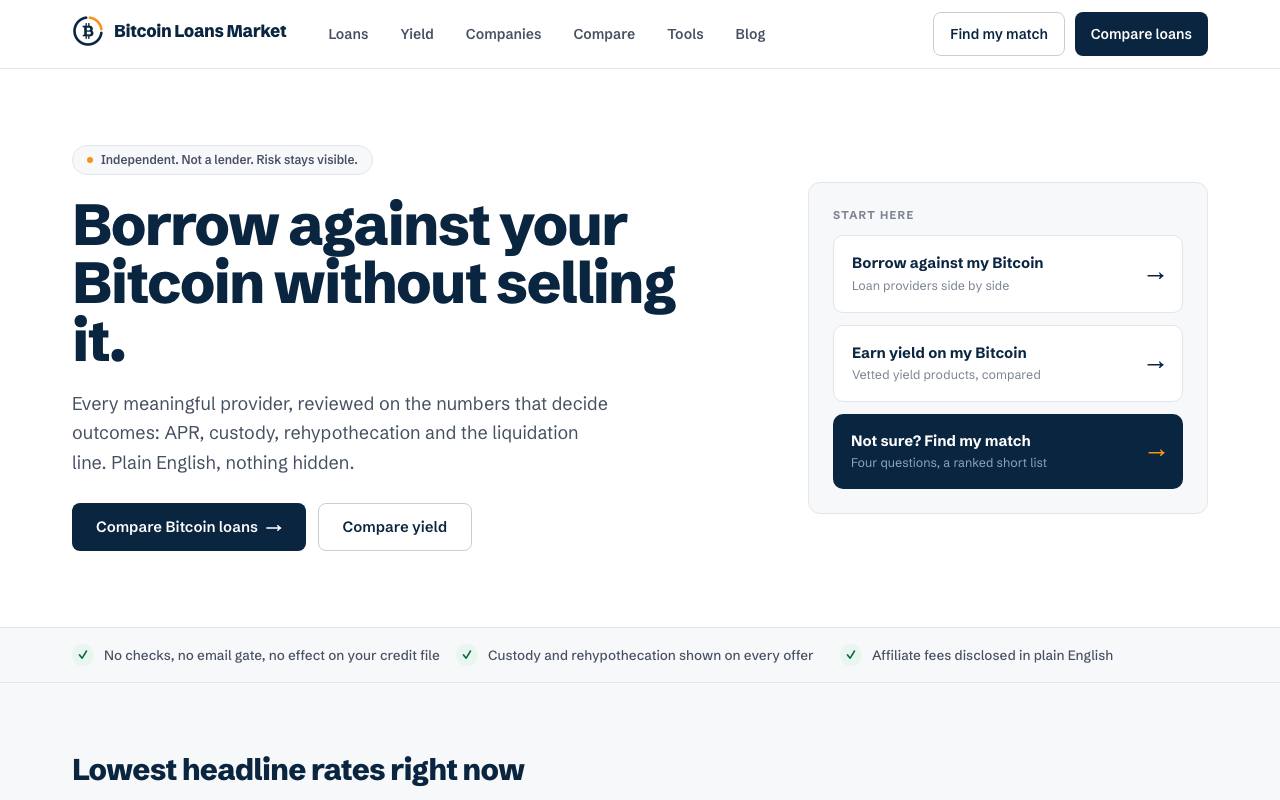 Bitcoin Loans Market screenshot