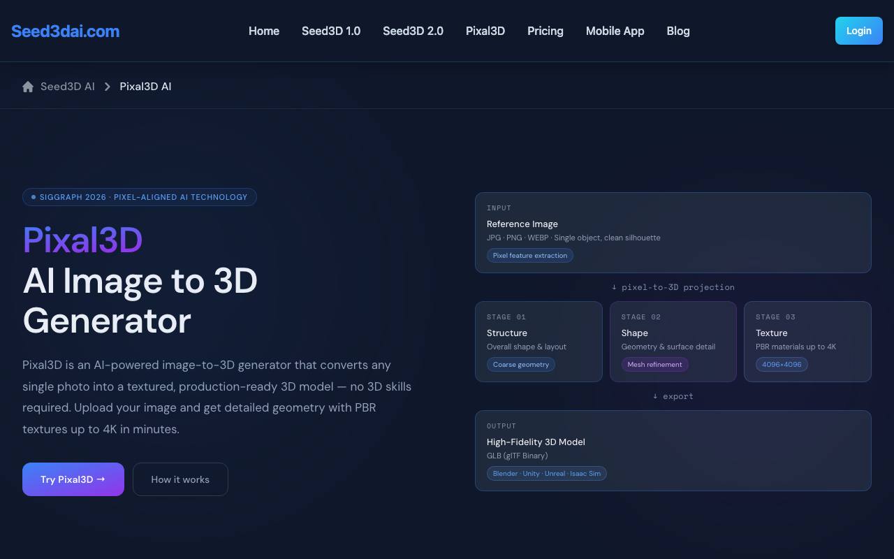 Pixal3d AI screenshot