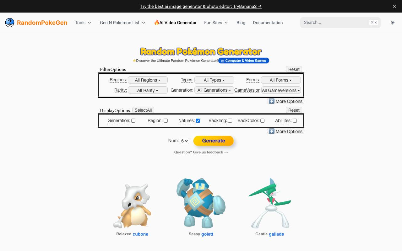 Random Pokemon Generator screenshot