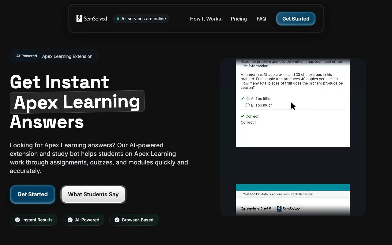 Apex Learning Answers Extension screenshot