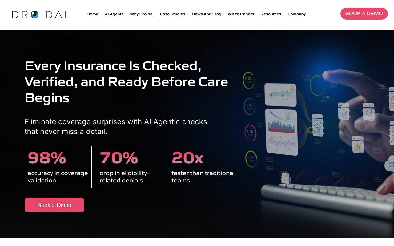 Droidal Insurance Verification AI Agent screenshot