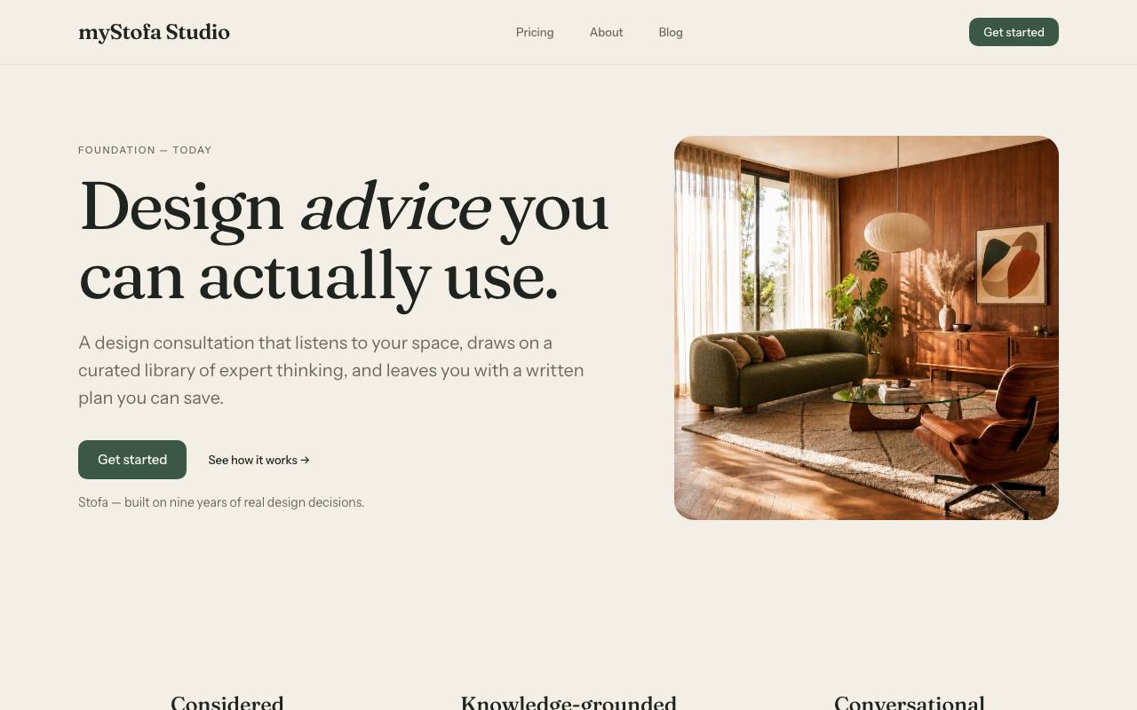 AI Interior Design advice screenshot