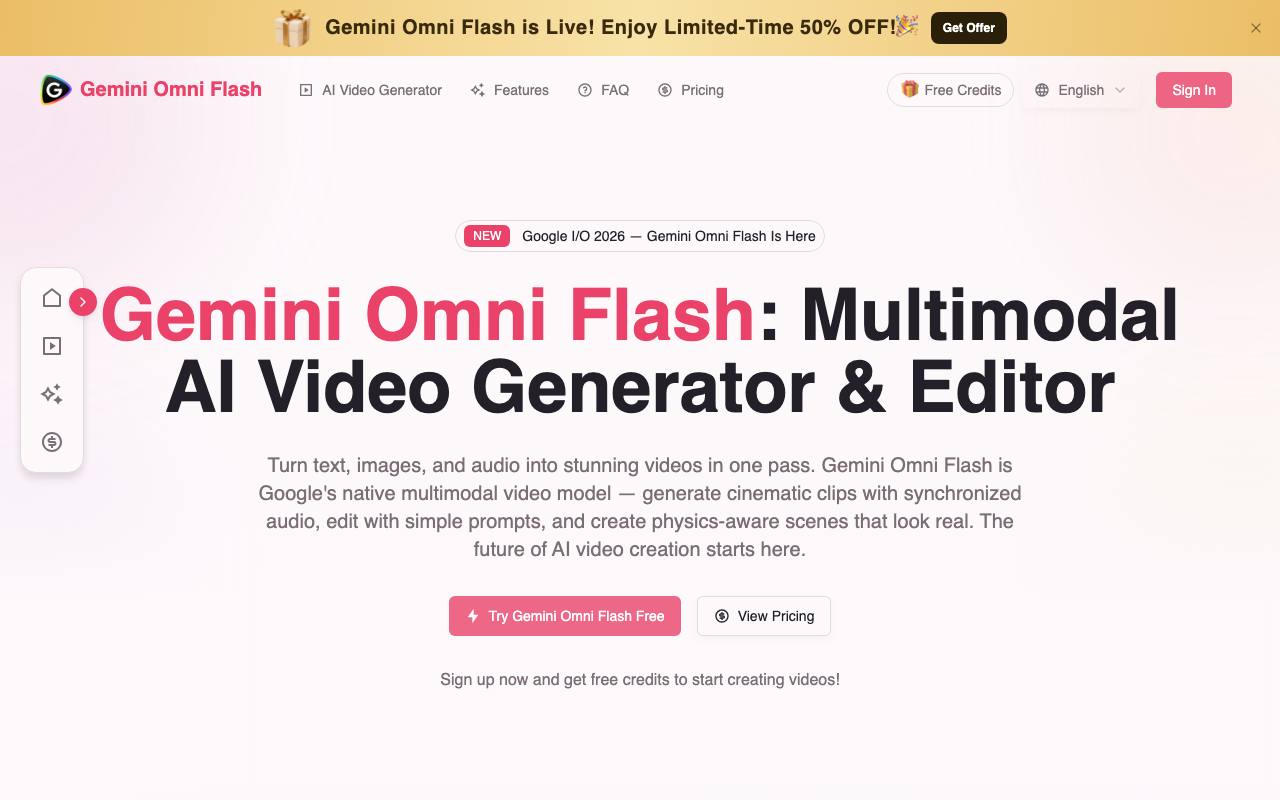 Gemini Omni Flash Video Generator – Multimodal AI Video Editor screenshot