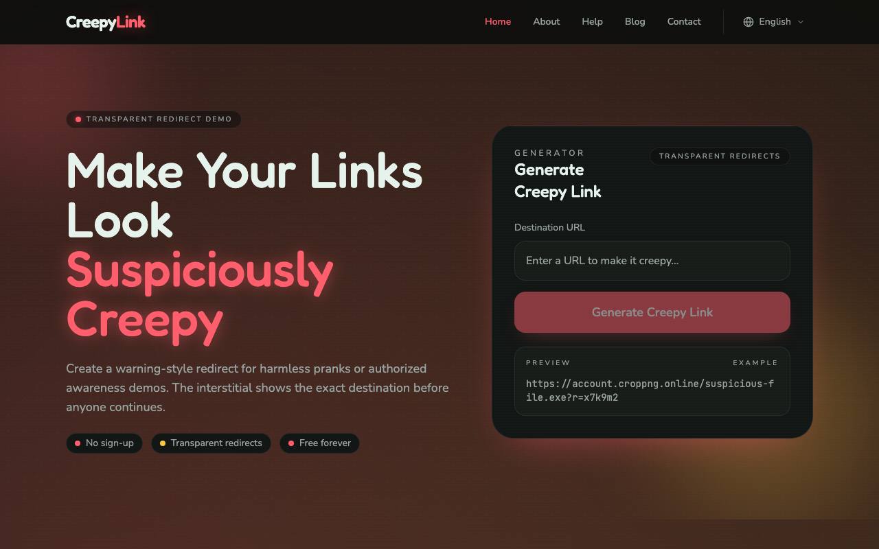 CreepyLink screenshot