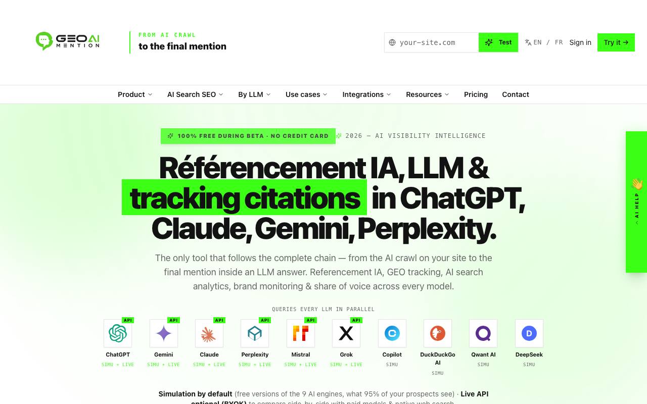 GEO AI MENTION screenshot