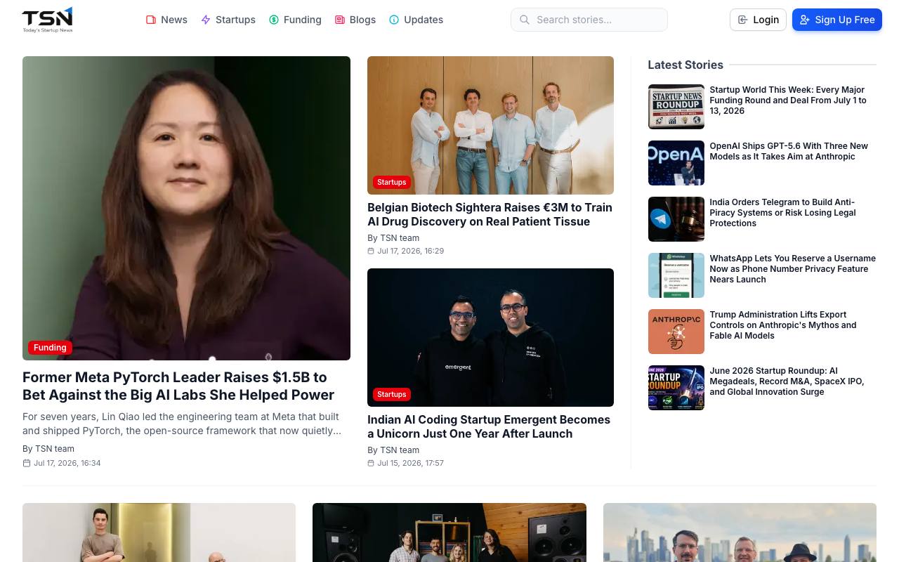 Today’s Startup News ( TSN) screenshot