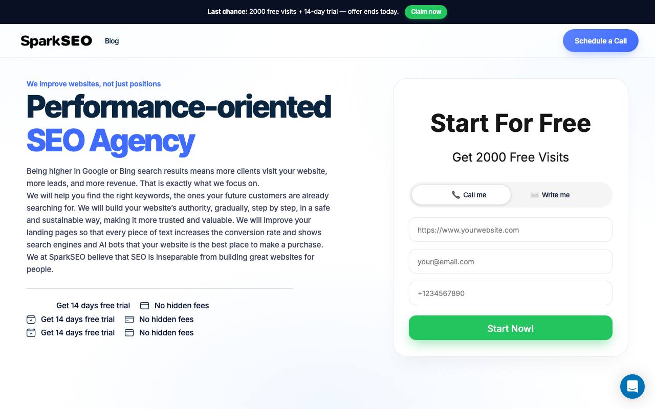 Spark SEO screenshot