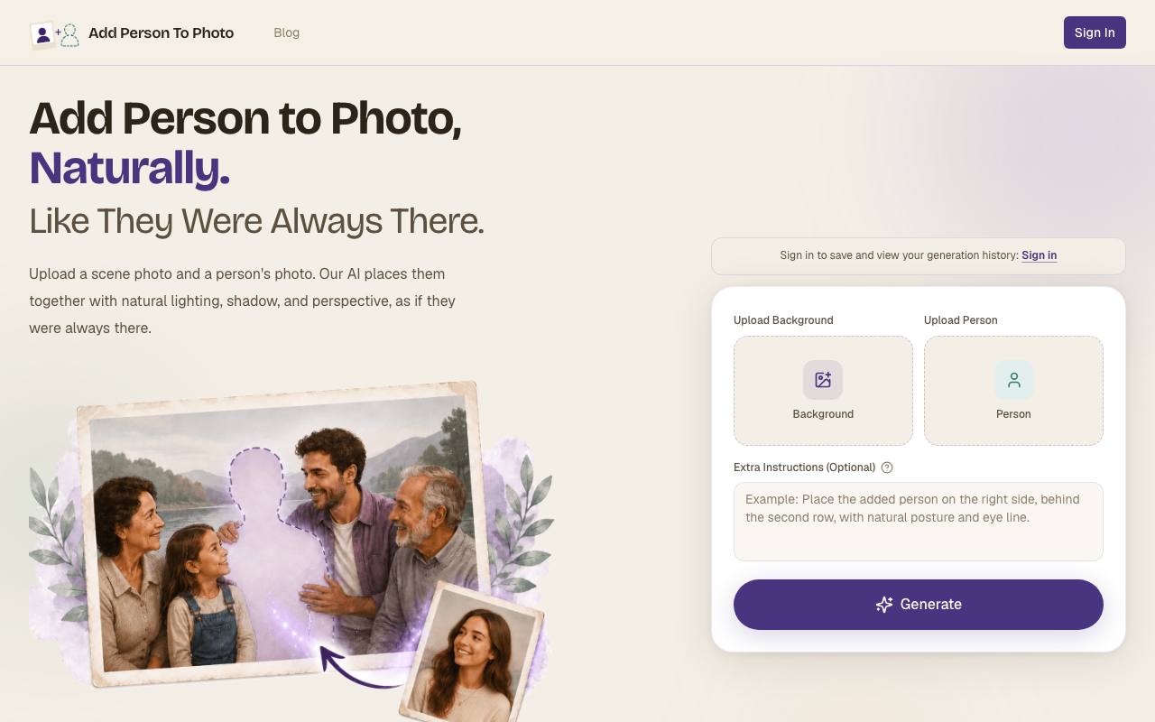 Add Person To Photo screenshot