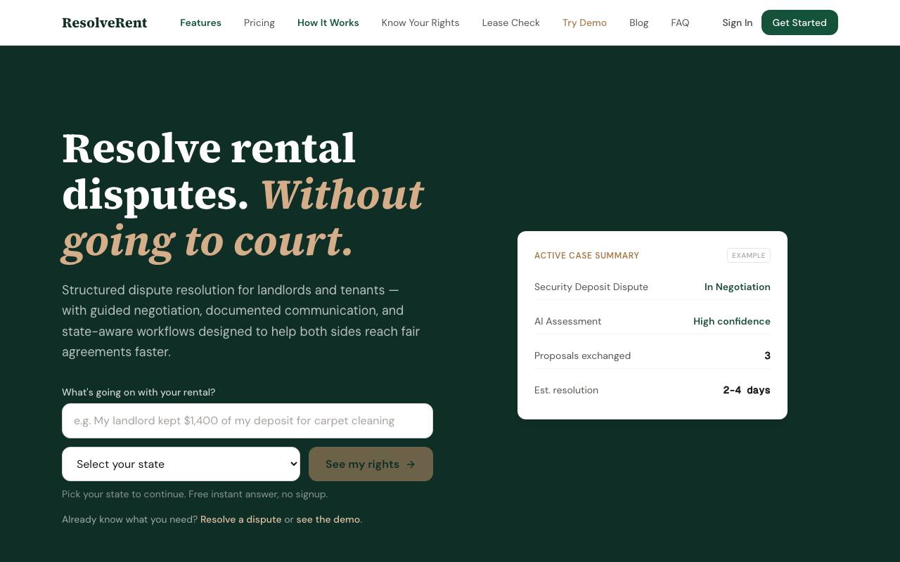ResolveRent screenshot