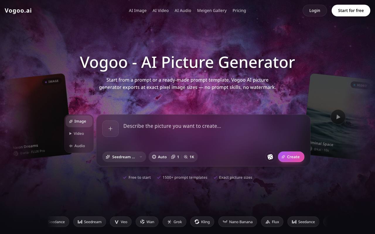 Vogoo AI Video Generator screenshot