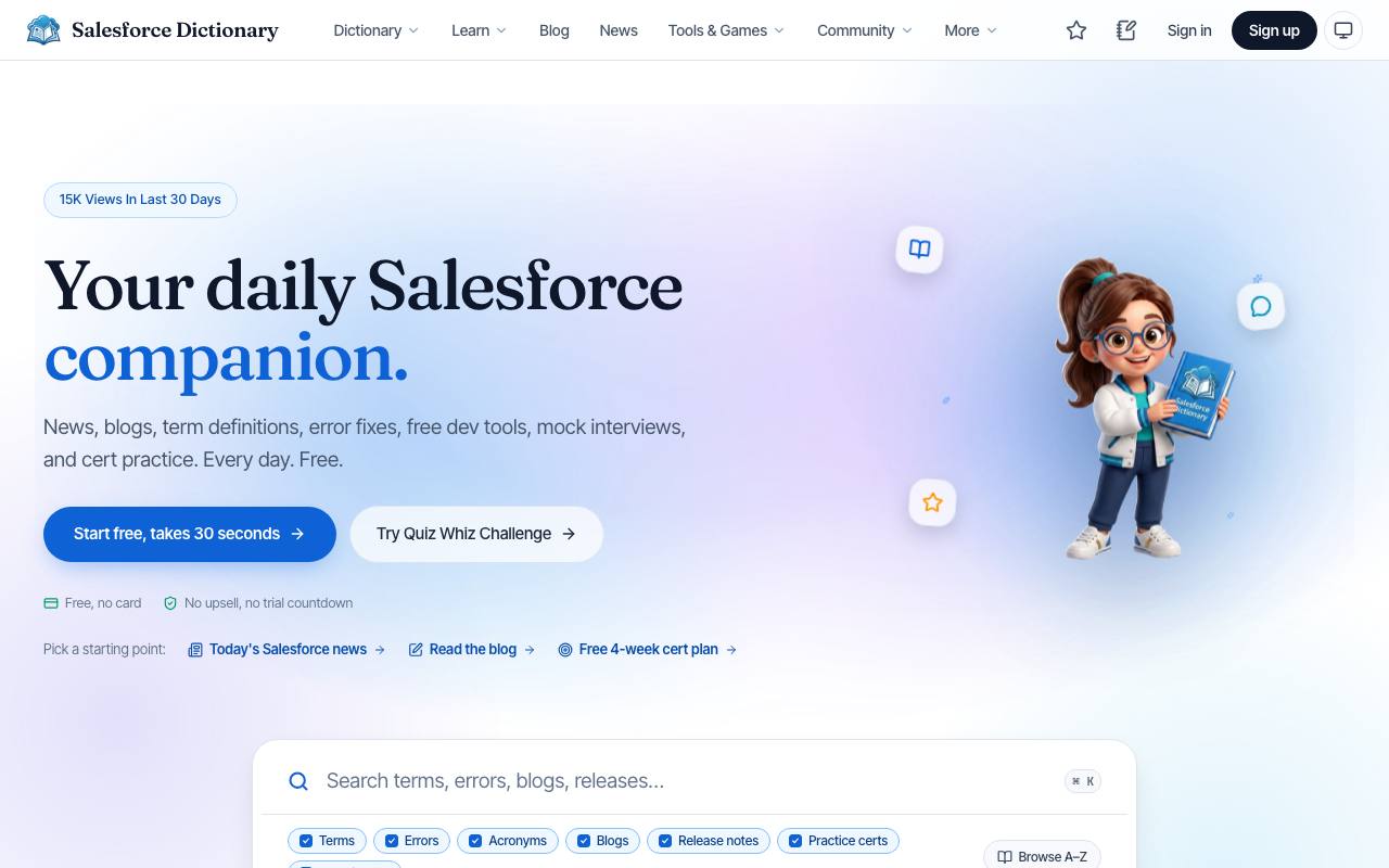 Salesforce Dictionary screenshot